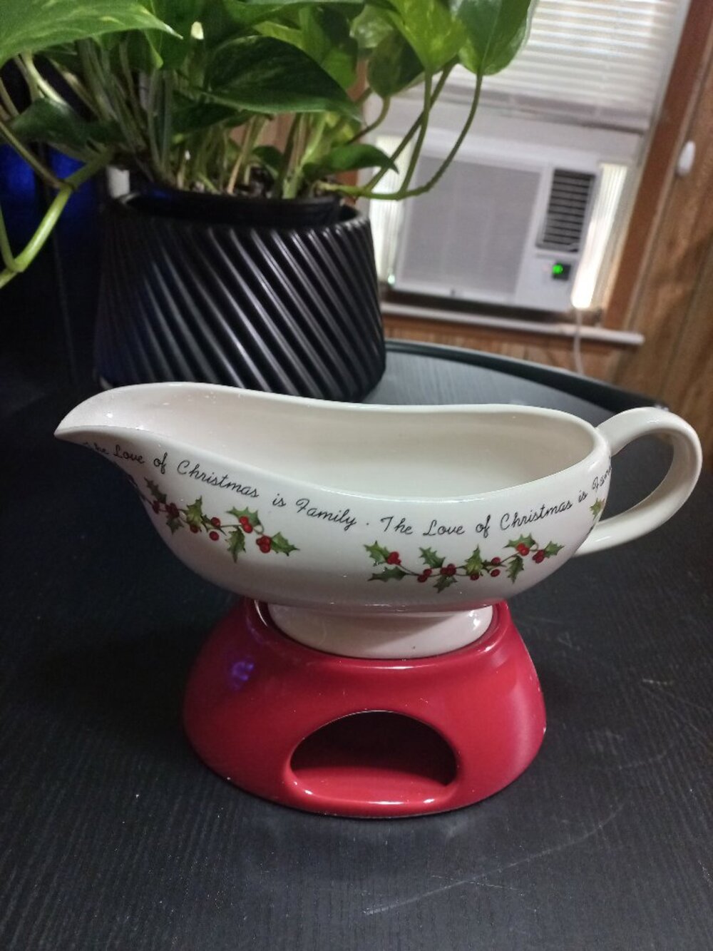 Christmas Gravy Boat With Candle Holder